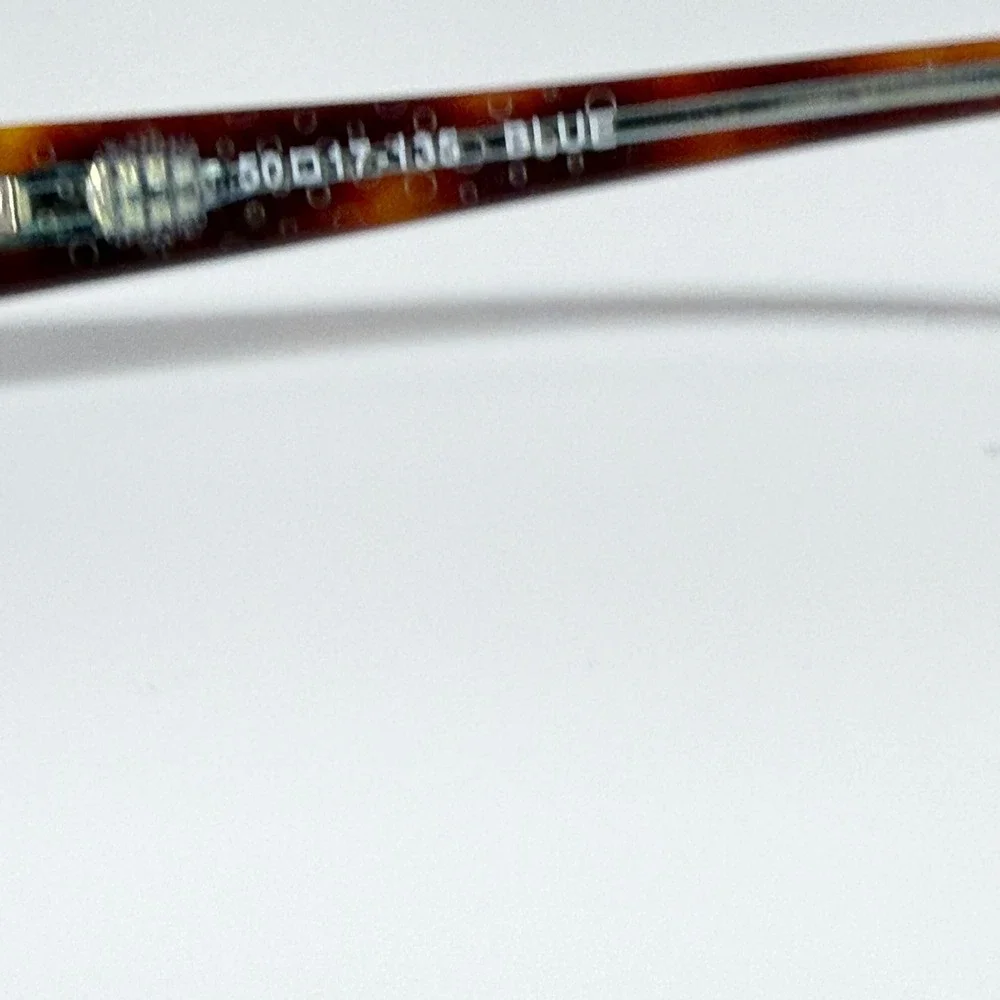 Bulova Erie Blue Semi Rimless Eyeglass Frames Tortoise Temples 50-17-135